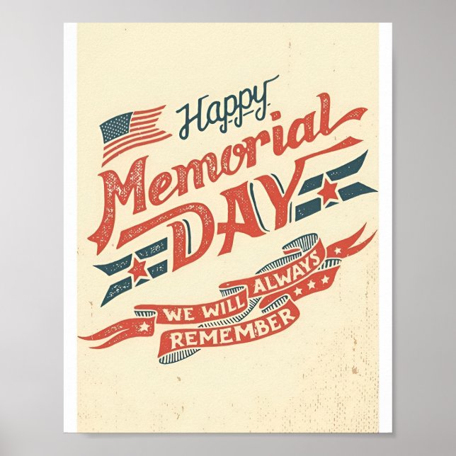 Póster Poster feliz del Día del Recuerdo (Frente)