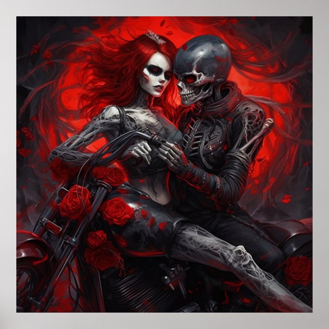 Póster Poster Femme Intrépide à Moto (Frente)