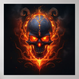 Póster Poster Fiery Death's Head