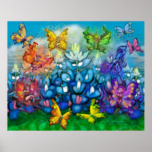 Póster Poster Fiesta de Bluebonnets Pixies