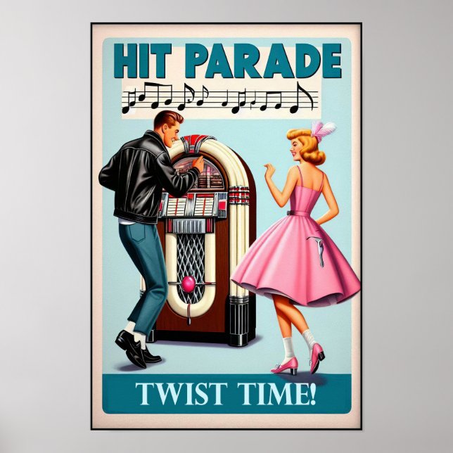 Póster Poster Fiesta de danza de los años 50 (Frente)