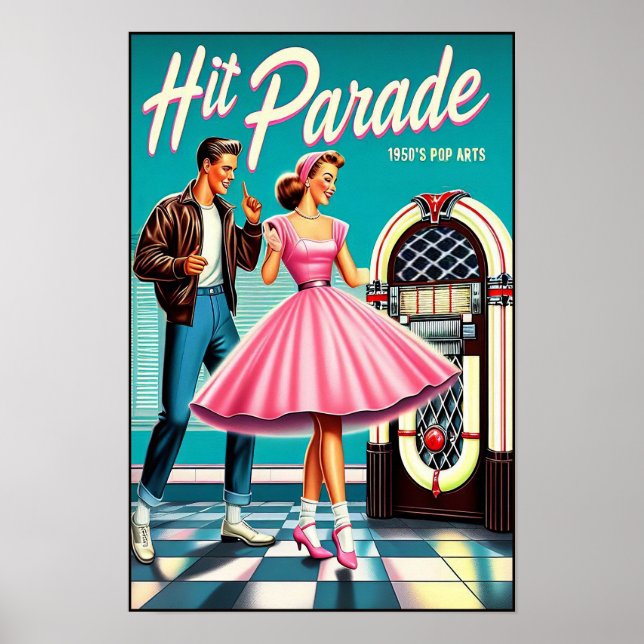 Póster Poster Fiesta de danza de los años 50 (Frente)