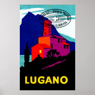 Póster Poster filatélico 1934 de Lugano