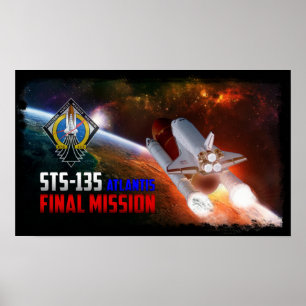 Póster Poster final de la misión del transbordador espaci
