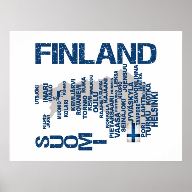 PÓSTER POSTER FINLAND MAP (Frente)