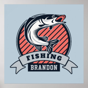 Póster Poster Fisher de nombre y color personalizado