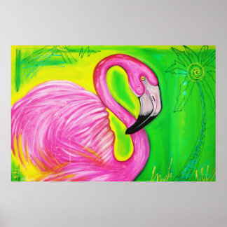 Póster Poster Flamingo Eléctrico
