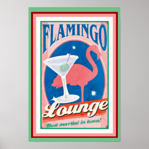 Póster Poster Flamingo Lounge 13 x 19