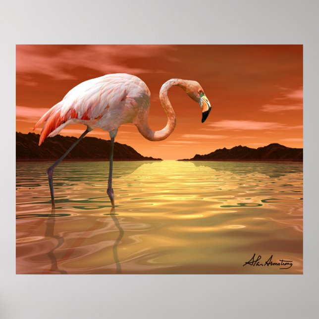 Póster Poster Flamingo Rosa de Florida (Frente)