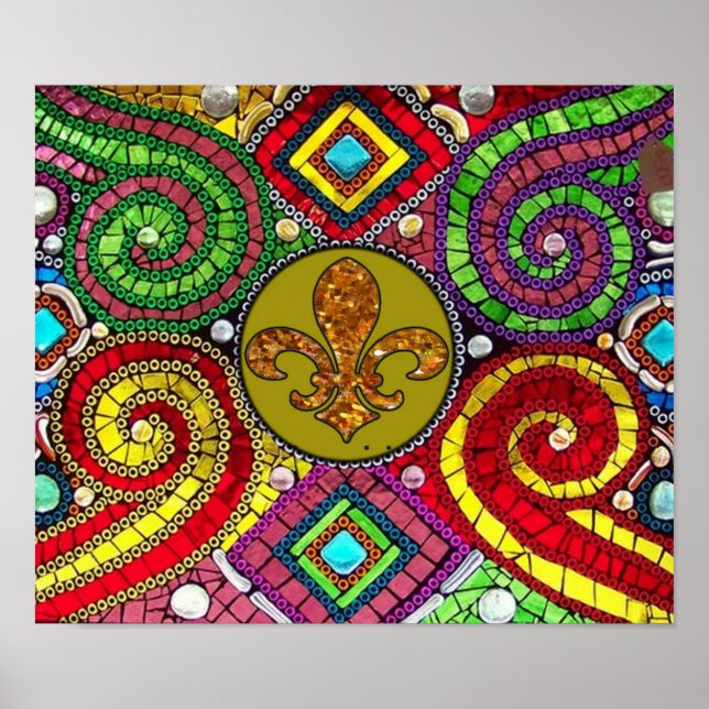 Póster Poster Fleur De Lis Flor New Orleans (Frente)