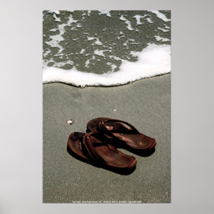 Póster POSTER - Flip Flops - Cald Head Island, NC - P...