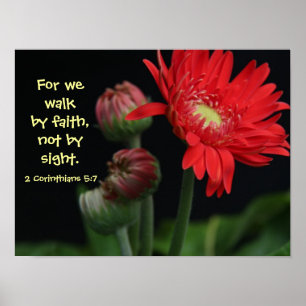 Póster Poster floral con versículo de la Biblia de 2 Cori