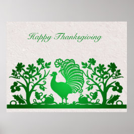 Póster Poster floral de Green Thankending Turkey