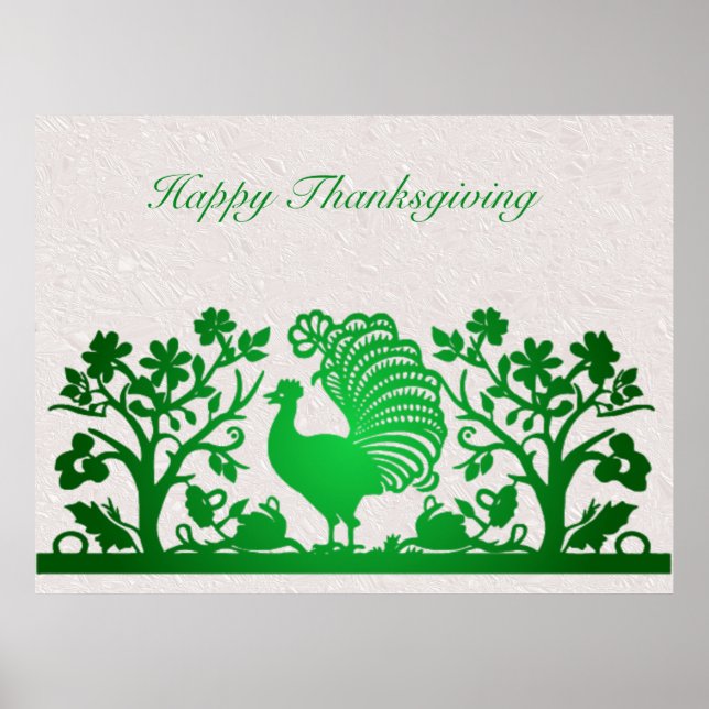 Póster Poster floral de Green Thankending Turkey (Frente)