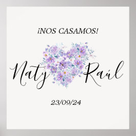 Póster Poster Floral en Tonos Lilas