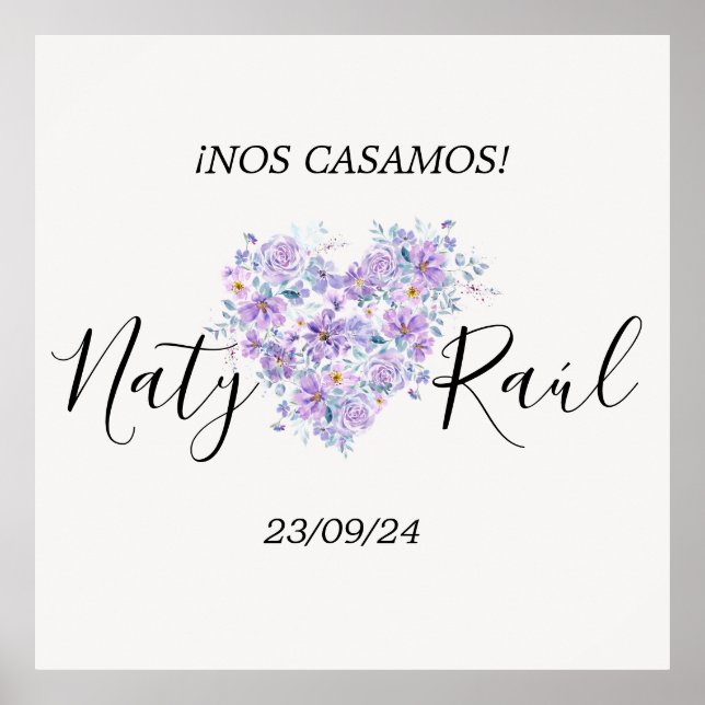 Póster Poster Floral en Tonos Lilas (Frente)