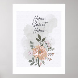 Póster Poster Floral Hogar Dulce