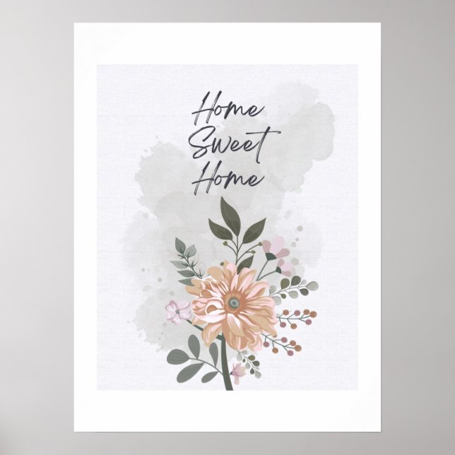 Póster Poster Floral Hogar Dulce (Frente)