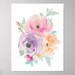 Póster Poster floral II del ramo de la acuarela