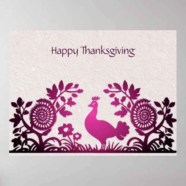 Póster Poster floral Magenta Thankending Turkey (Frente)