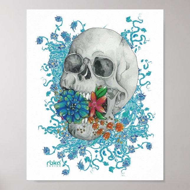 Póster Poster Floral Skull (Frente)