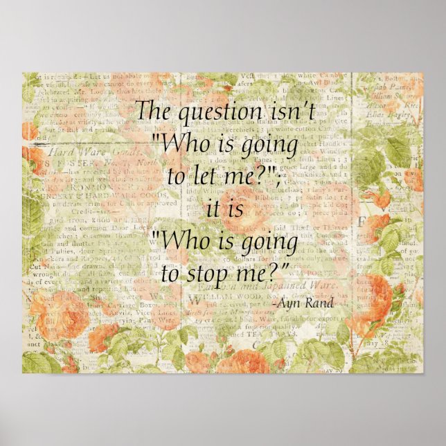 Póster Poster Floral Stop Me Cita (Frente)