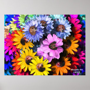 Póster Poster floreciente de los beagles