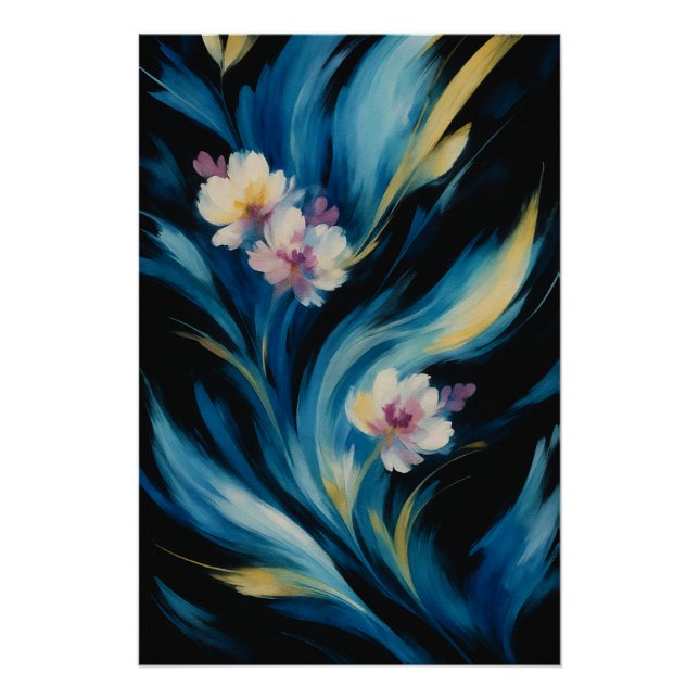 Póster Pôster Flores Abstratas Colorido design  (Anverso)