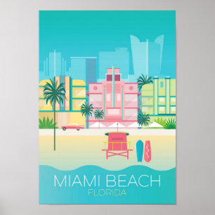 Póster Poster - Florida Miami Beach Travel