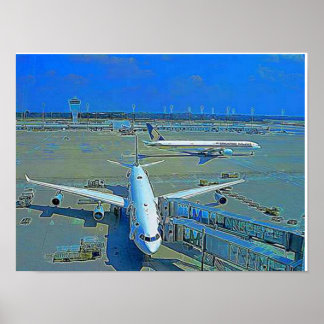 Póster Poster Flugzeug