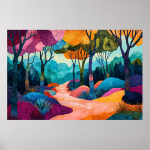 Póster Poster forestal de otoño