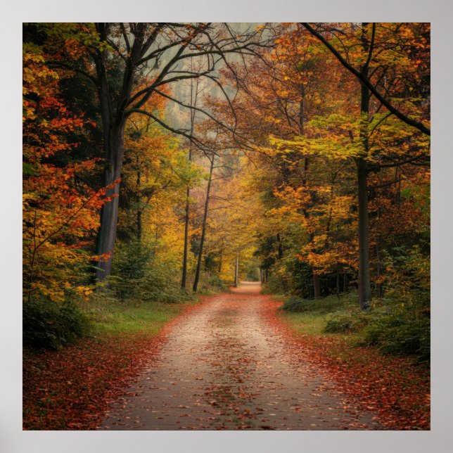 Póster Poster forestal de otoño (Frente)