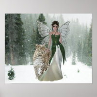 Poster Forestal Princes y Leopard Winter Scene