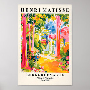 Póster Poster forestal tropical de estilo matismo, máximo