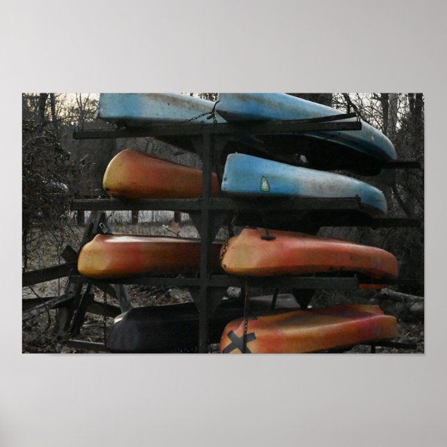 Póster Poster fotográfico apilado de Kayaks (Frente)