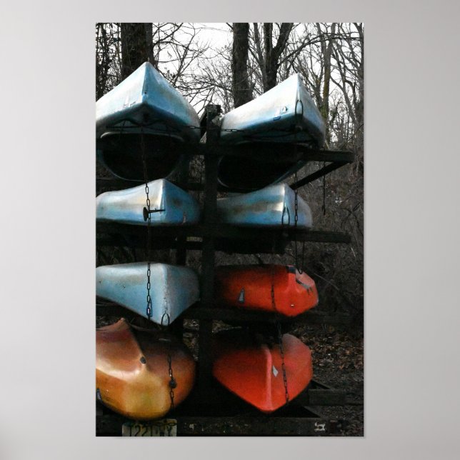 Póster Poster fotográfico apilado de Kayaks (Frente)