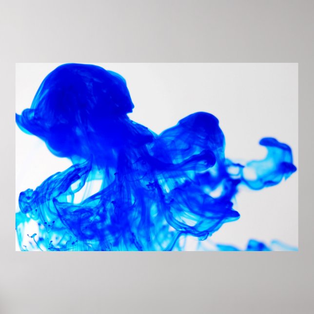 Póster Poster fotográfico Blue Ink Drop 51x34 (Frente)