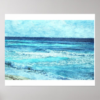 Póster Poster fotográfico de acuarela de Seascape