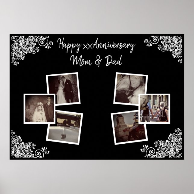 Póster Poster fotográfico de aniversario personalizado (Frente)