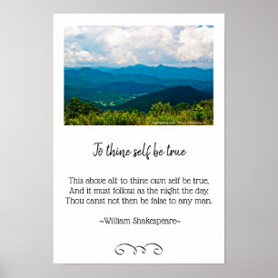 Póster Poster fotográfico de Blue Ridge y Hamlet Quote