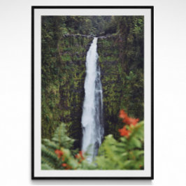 Póster Poster fotográfico de cascada de selva tropical
