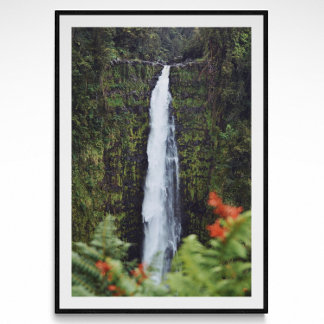 Póster Poster fotográfico de cascada de selva tropical
