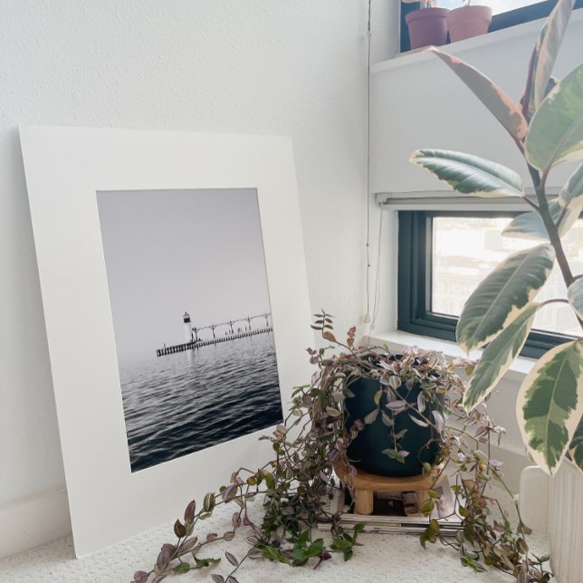 Póster Poster fotográfico de faro blanco y negro (Subido por el creador)