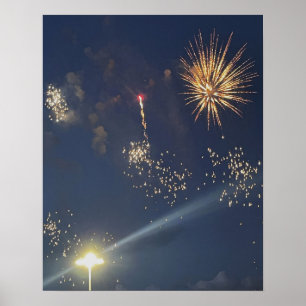 Póster Poster fotográfico de fuegos artificiales