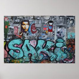 Póster Poster fotográfico de graffitis