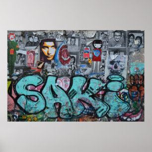 Póster Poster fotográfico de graffitis