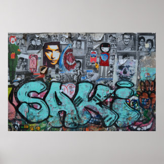 Póster Poster fotográfico de graffitis