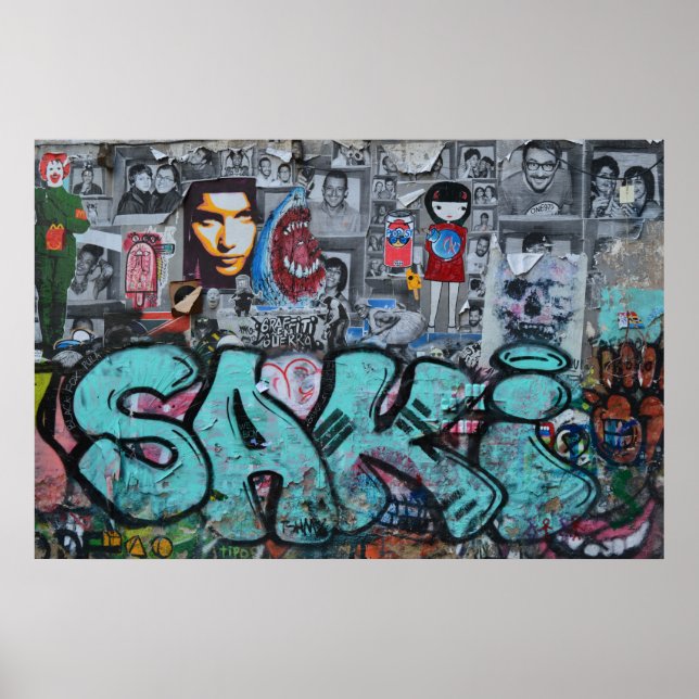 Póster Poster fotográfico de graffitis (Frente)
