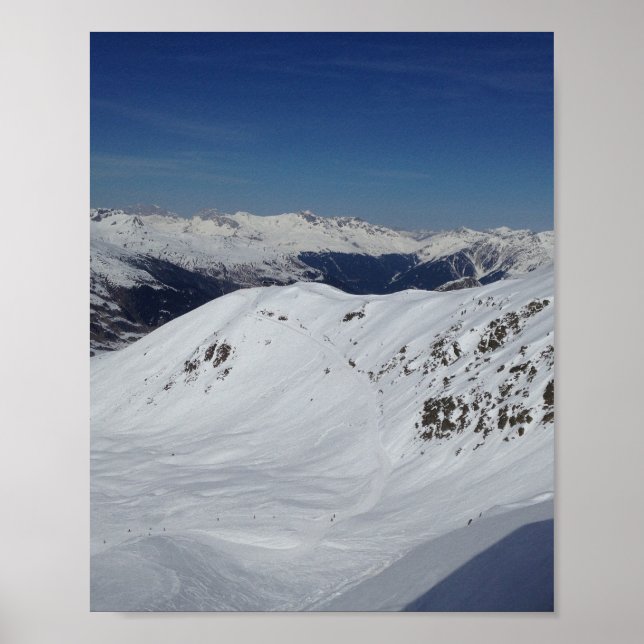 Póster Poster fotográfico de las montañas de nieve de inv
