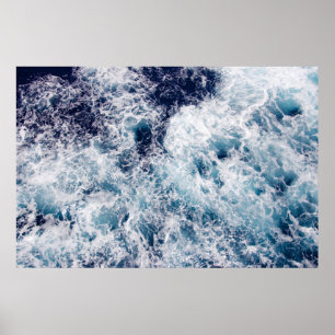 Póster Poster fotográfico de las olas del océano azul pro